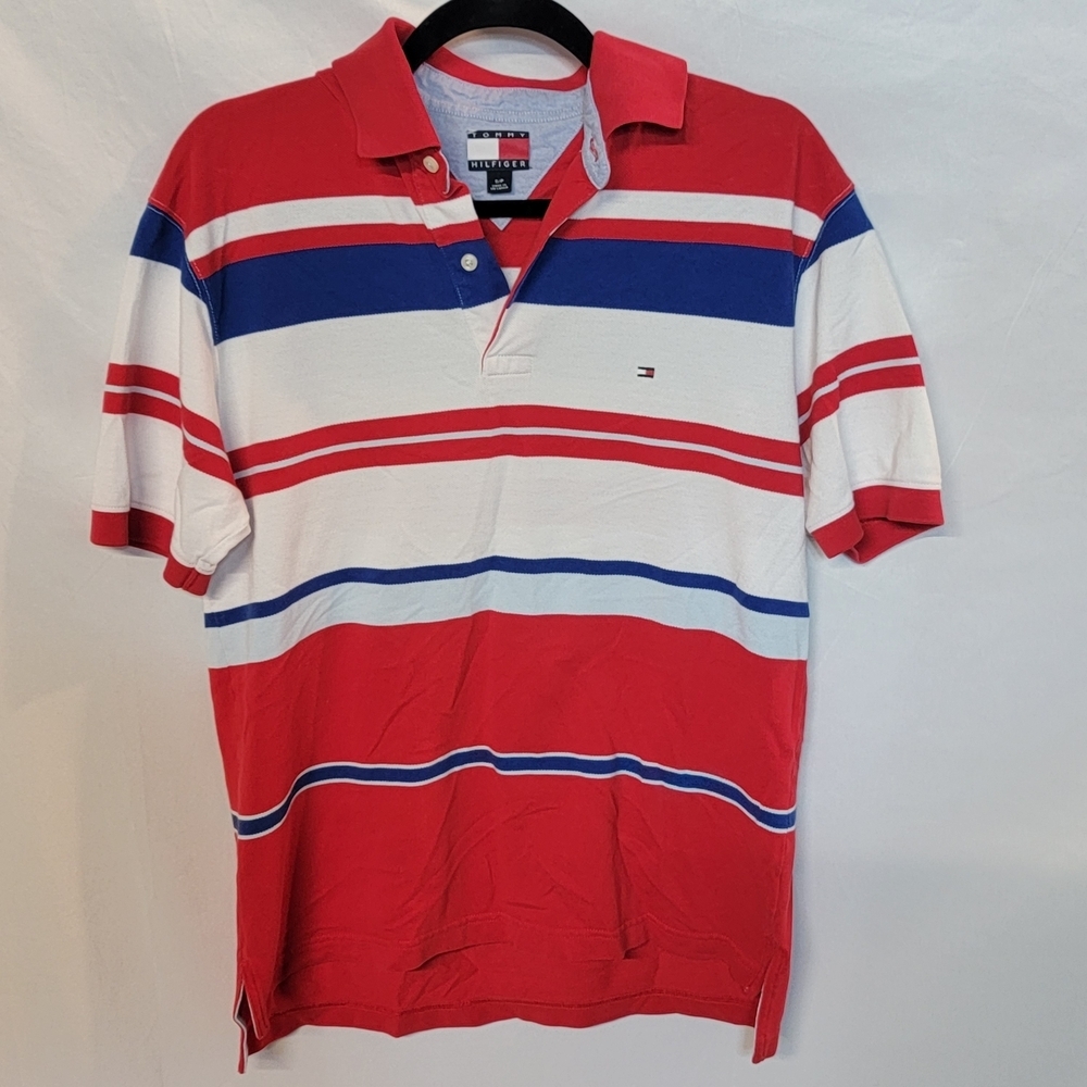 Vintage Tommy Hilfiger Polo In Red White And Blue